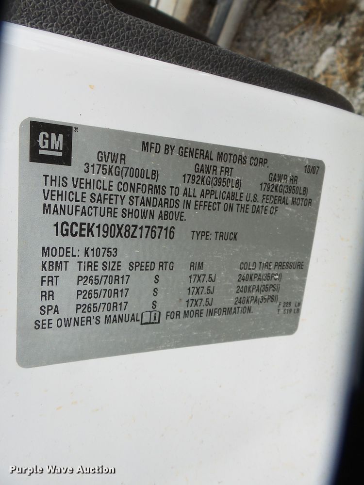 image for item DH7961 2008 Chevrolet Silverado 1500  Ext. Cab pickup truck