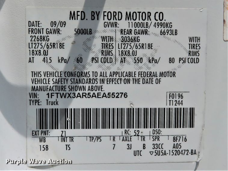 image for item DI2196 2010 Ford F350 Super Duty XL  SuperCab utility bed pickup truck