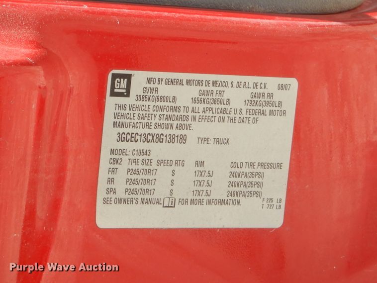 image for item GN9314 2008 Chevrolet Silverado 1500  Crew Cab pickup truck