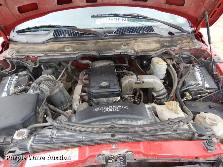 image for item GO9659 2003 Dodge Ram 3500  Quad Cab flatbed pickup truck