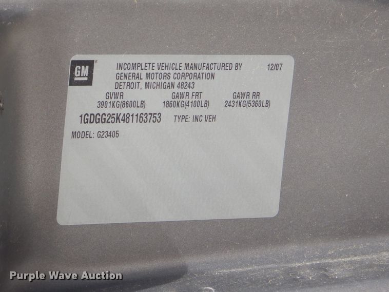 image for item GP9134 2008 GMC Savana G2500  handicap accessible van