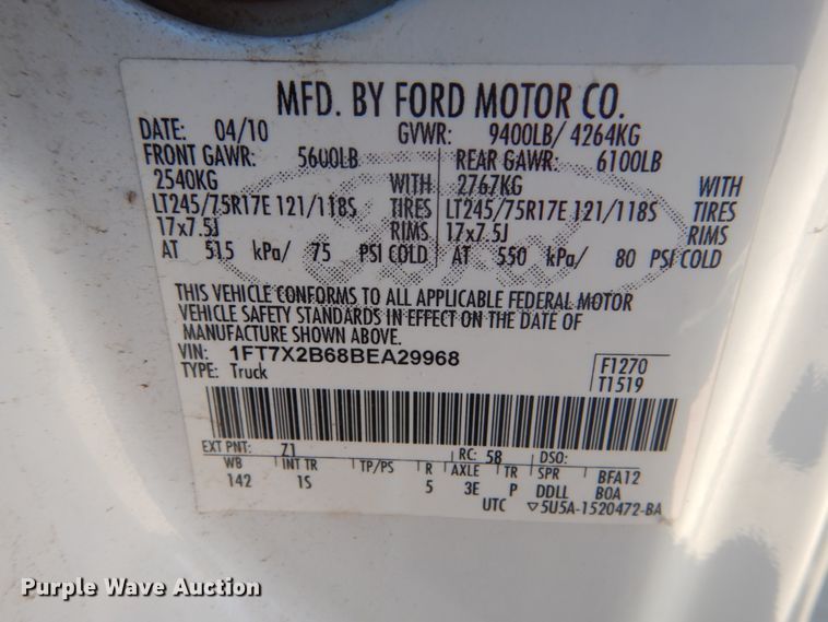 image for item GW9885 2011 Ford F250 Super Duty  SuperCab pickup truck