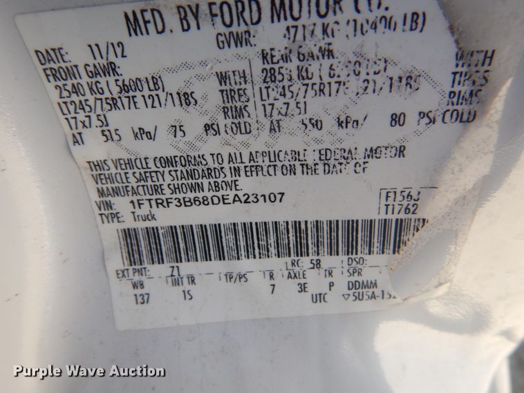 image for item GW9886 2013 Ford F350 Super Duty  pickup truck