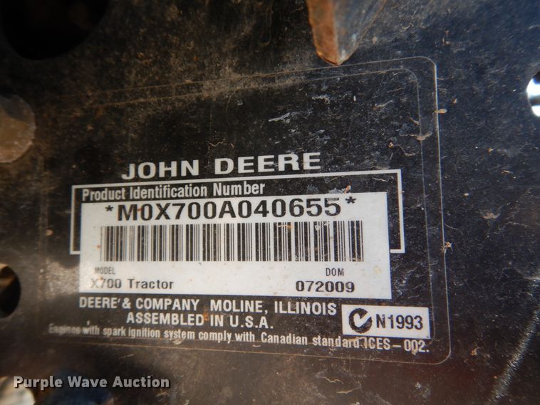 image for item GW9888 John Deere X700 lawn mower
