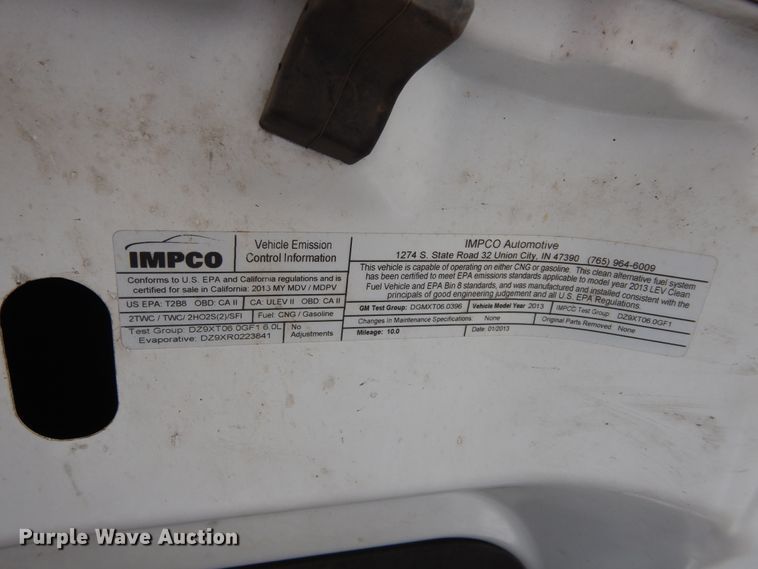 image for item HA9141 2013 Chevrolet Silverado 2500HD  Ext. Cab pickup truck