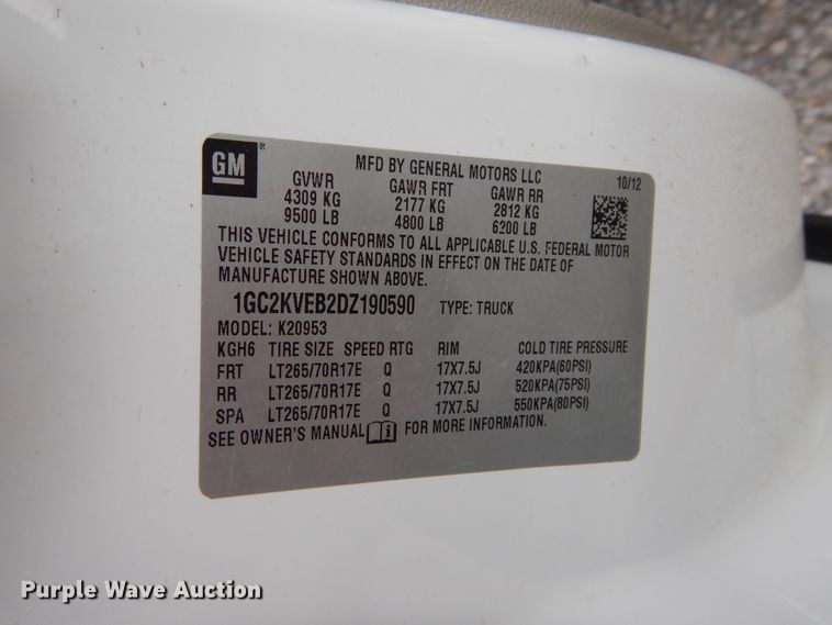 image for item HA9141 2013 Chevrolet Silverado 2500HD  Ext. Cab pickup truck