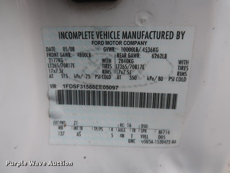 image for item HA9159 2008 Ford F350 Super Duty XL  utility bed pickup truck