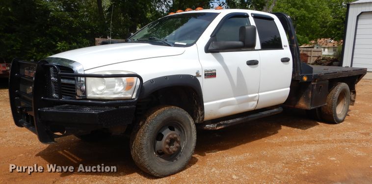 image for item HA9165 2008 Dodge Ram 3500HD  Quad Cab flatbed pickup truck