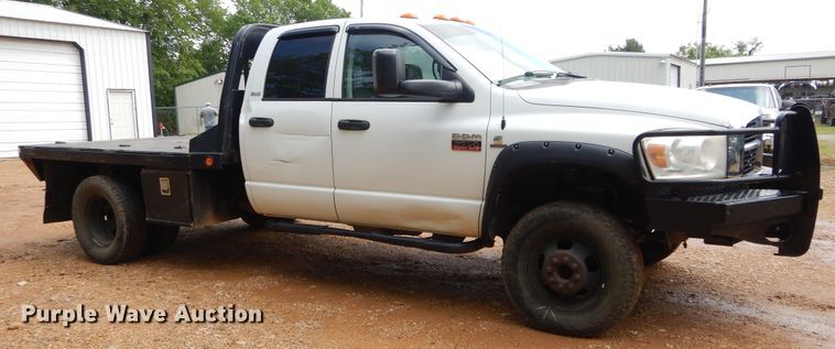 image for item HA9165 2008 Dodge Ram 3500HD  Quad Cab flatbed pickup truck