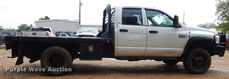 image for item HA9165 2008 Dodge Ram 3500HD  Quad Cab flatbed pickup truck