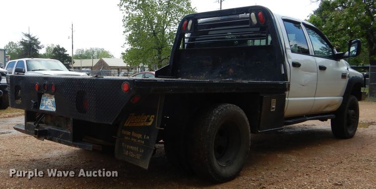 image for item HA9165 2008 Dodge Ram 3500HD  Quad Cab flatbed pickup truck