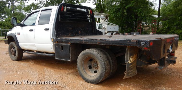 image for item HA9165 2008 Dodge Ram 3500HD  Quad Cab flatbed pickup truck