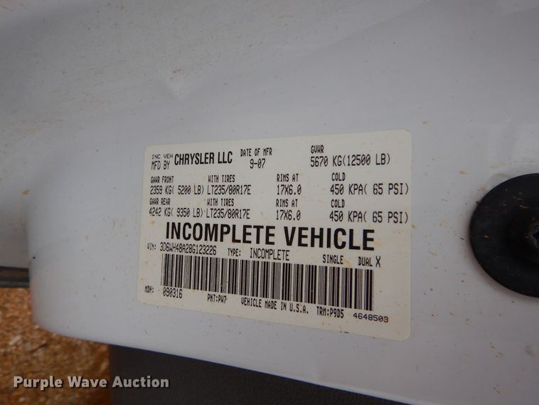 image for item HA9165 2008 Dodge Ram 3500HD  Quad Cab flatbed pickup truck