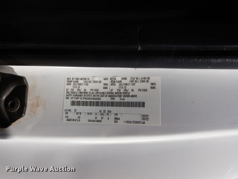 image for item HC9023 2016 Ford F150  pickup truck