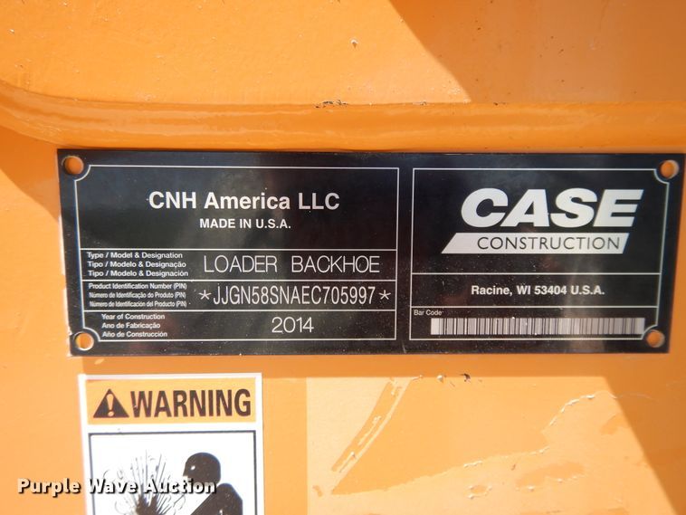 image for item DE5663 2014 Case 580 Super N  backhoe