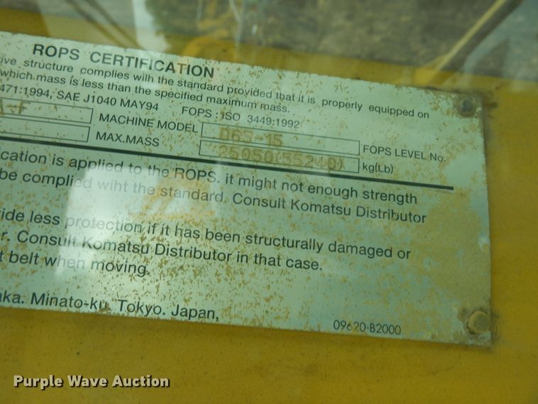 image for item DF4009 2004 Komatsu D65EX-15  dozer