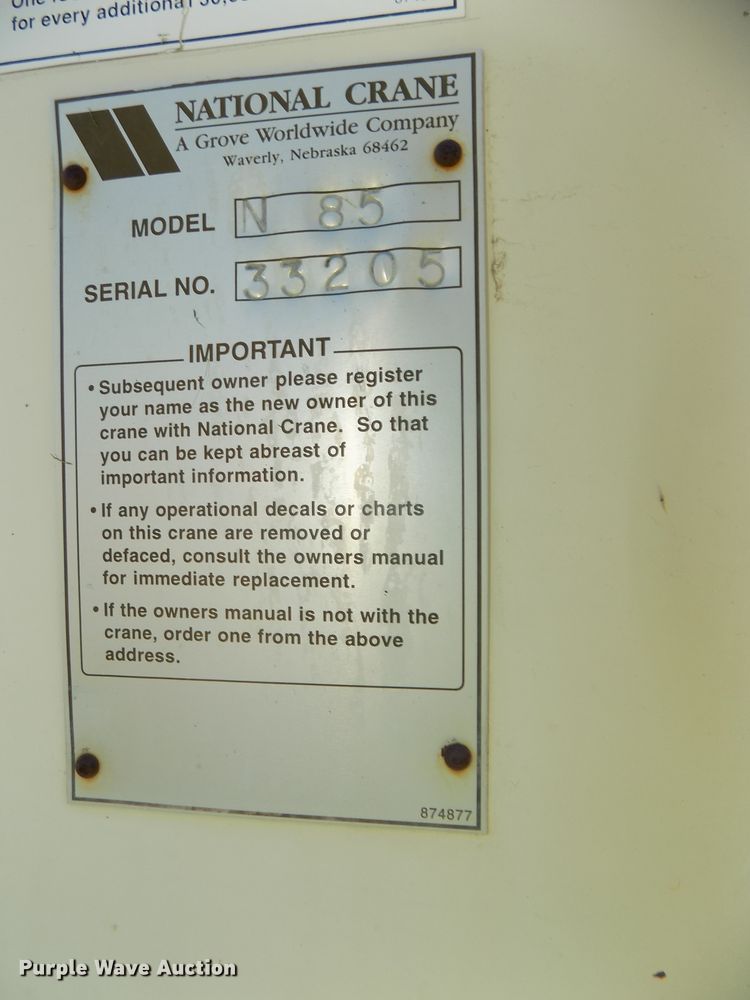 image for item DG2574 National Crane N85 knuckle boom crane