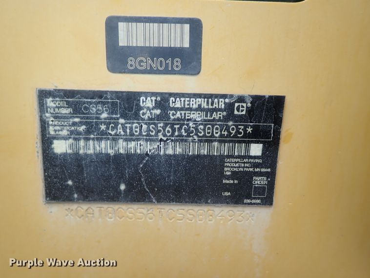 image for item DG3190 2008 Caterpillar CS56  single drum vibratory roller