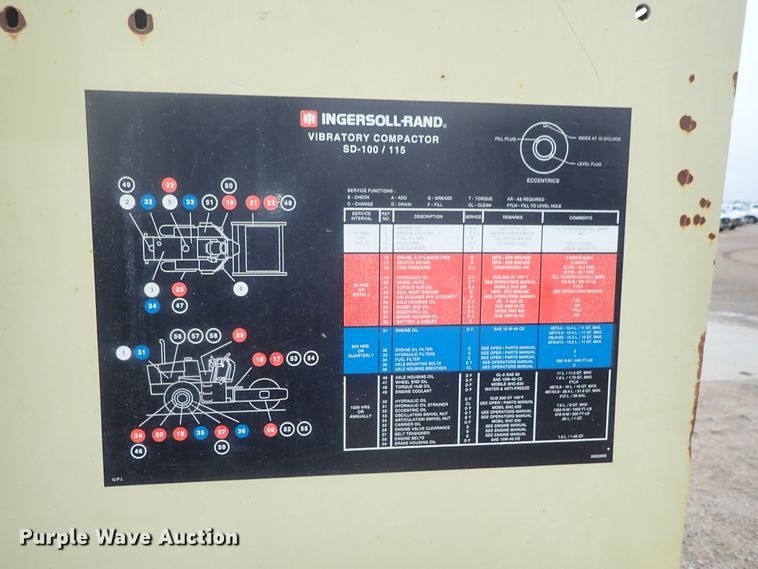 image for item DG3191 1997 Ingersoll Rand SD100D  single drum vibratory roller