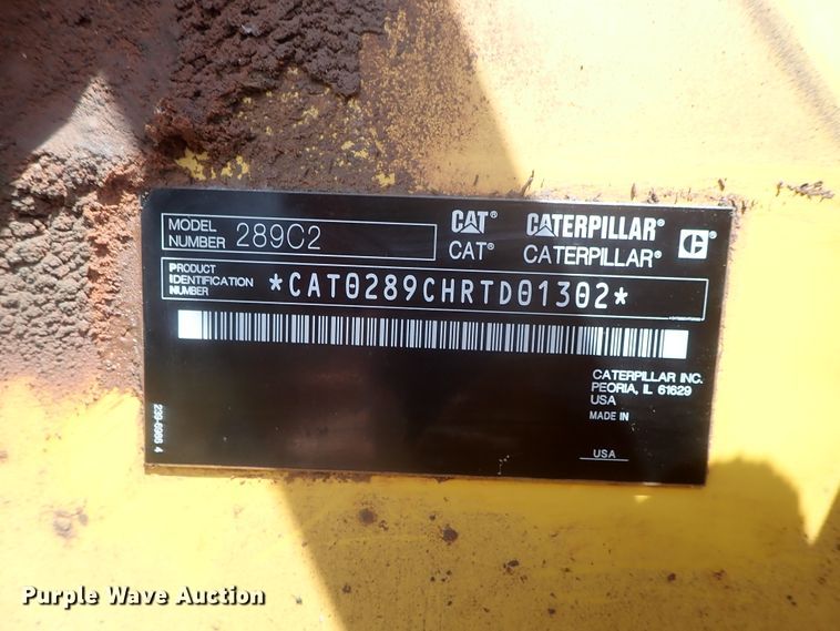 image for item DG3205 2013 Caterpillar 289C2  tracked skid steer loader