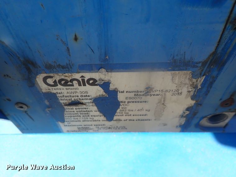 image for item DG3222 2015 Genie AWP-30S DC  vertical lift