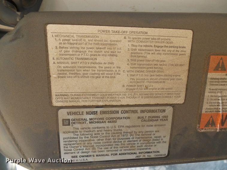 image for item DG5676 1992 Chevrolet Kodiak C6500 forestry bucket truck