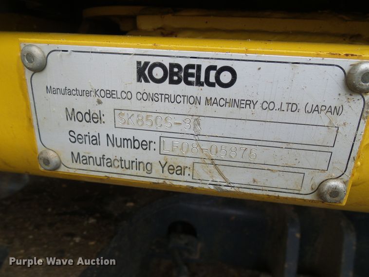 image for item DG5684 2016 Kobelco SK85CS-3  excavator