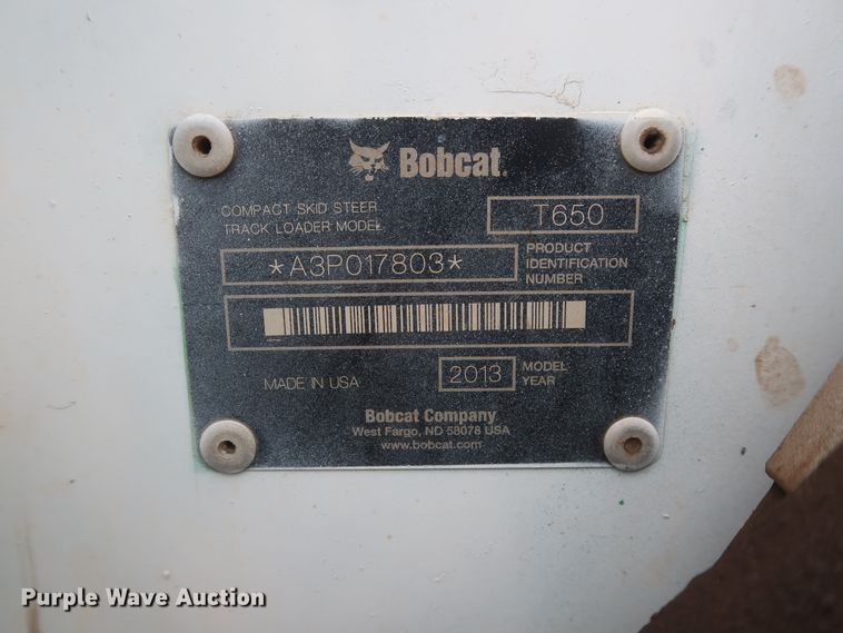 image for item DH0899 2013 Bobcat T650  tracked skid steer loader