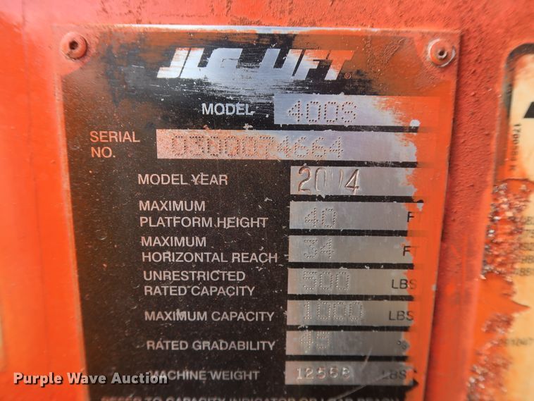 image for item DH0901 2004 JLG 400S  boom lift