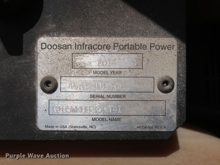 image for item DH0907 2014 Doosan C185WKUB-FX-T4I  air compressor
