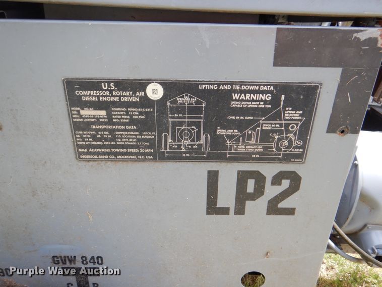 image for item DH5330 1991 Ingersoll Rand MC-2A air compressor