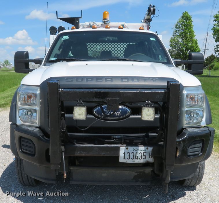 image for item DI2187 2012 Ford F550 Super Duty XL Crew Cab utility bed truck with crane