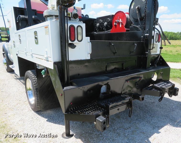 image for item DI2187 2012 Ford F550 Super Duty XL Crew Cab utility bed truck with crane