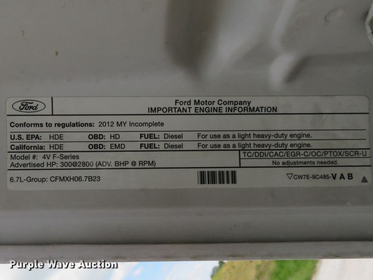 image for item DI2187 2012 Ford F550 Super Duty XL Crew Cab utility bed truck with crane