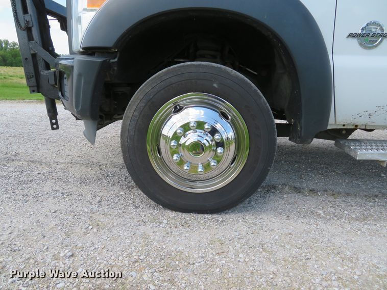 image for item DI2187 2012 Ford F550 Super Duty XL Crew Cab utility bed truck with crane