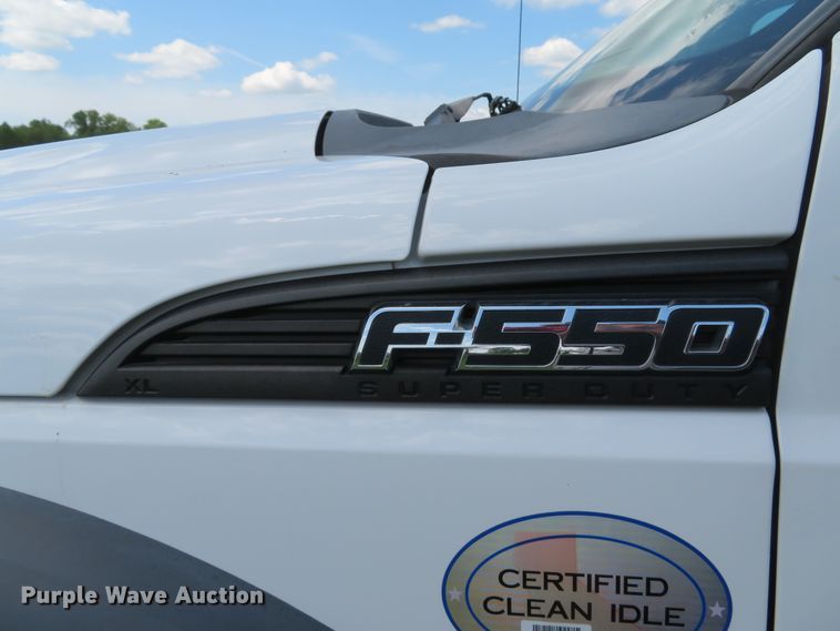 image for item DI2187 2012 Ford F550 Super Duty XL Crew Cab utility bed truck with crane