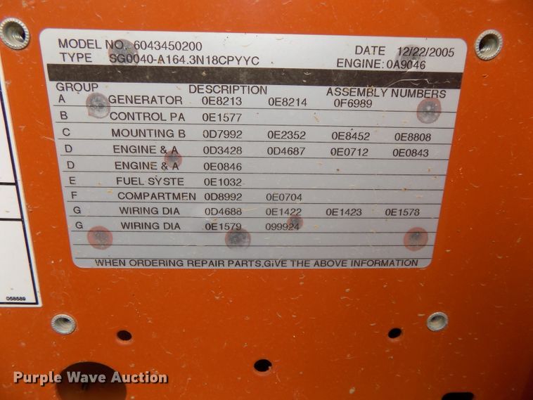 image for item DO9346 2006 Generac 6043450200  generator