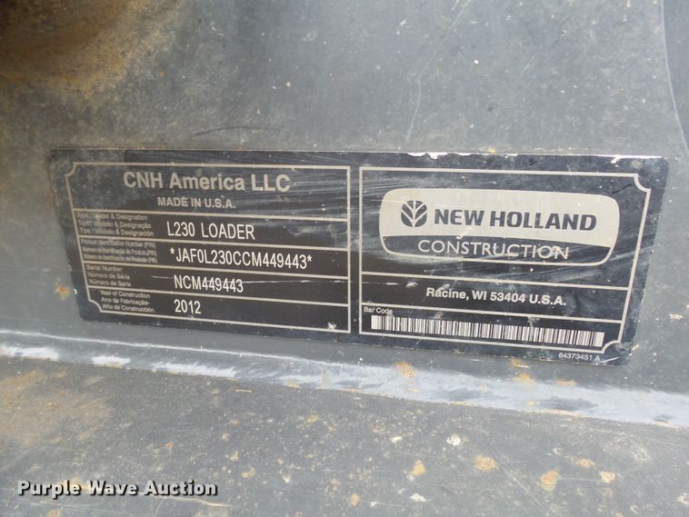 image for item EF9623 2012 New Holland L230  skid steer loader