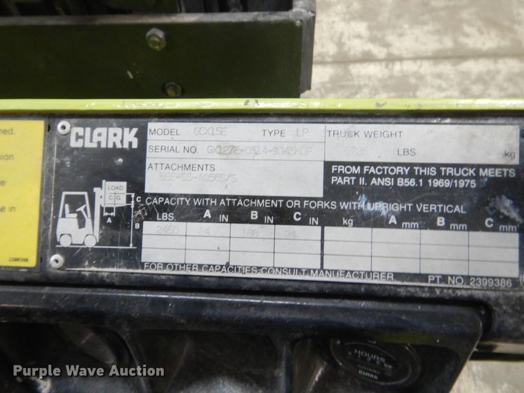 image for item FX9146 Clark GCX15E  forklift