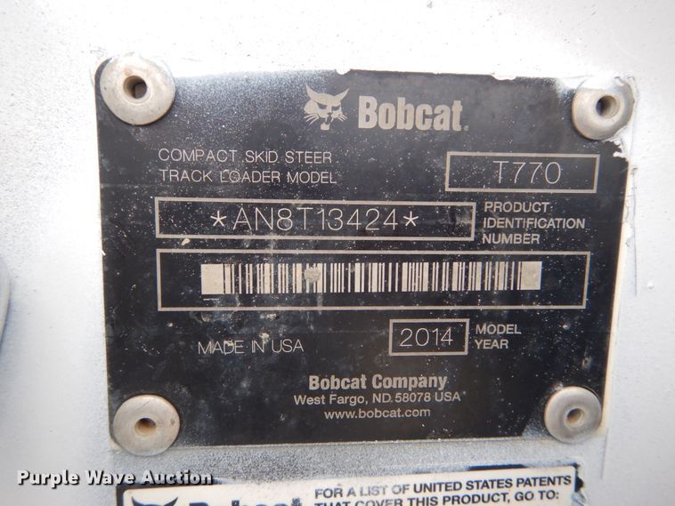 image for item GV9001 2014 Bobcat T770  tracked skid steer loader