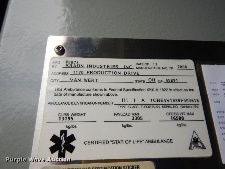 image for item DF4040 2009 Chevrolet C4500  ambulance