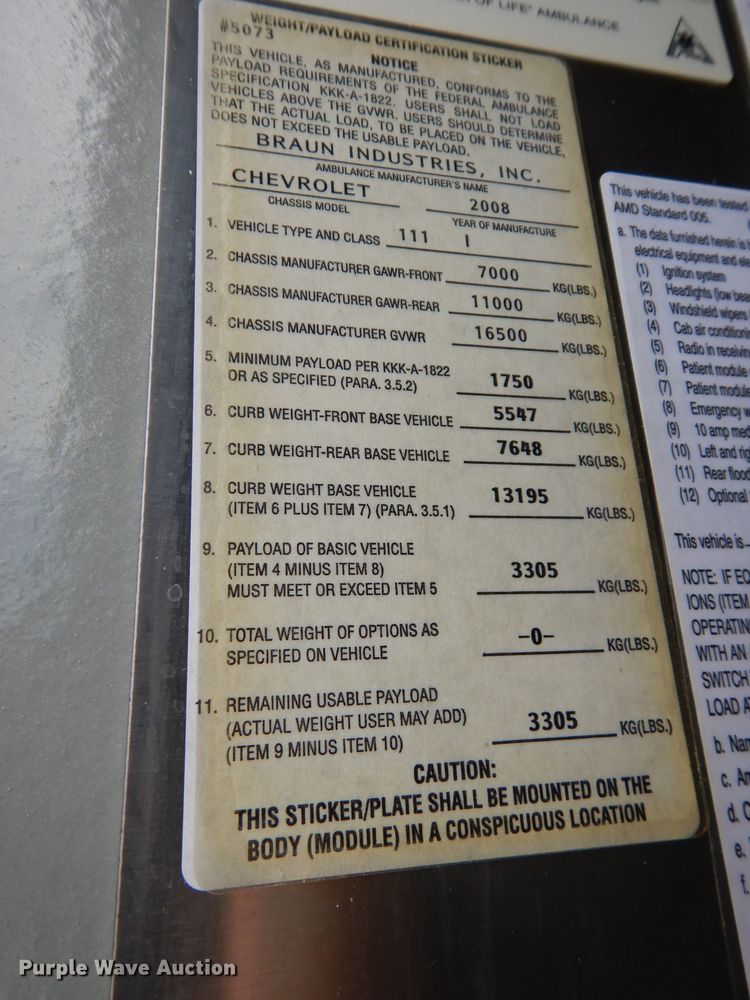 image for item DF4040 2009 Chevrolet C4500  ambulance