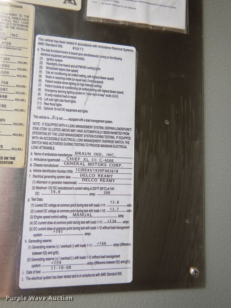 image for item DF4040 2009 Chevrolet C4500  ambulance