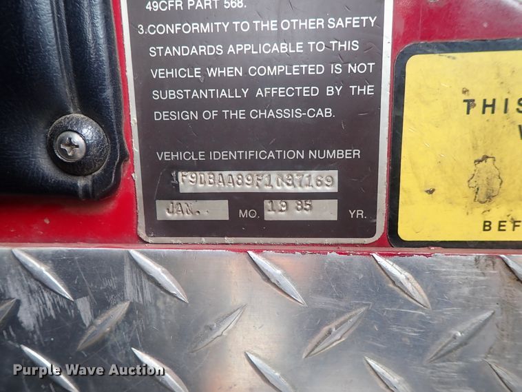 image for item DG2172 1985 Federal Motors  pumper fire truck