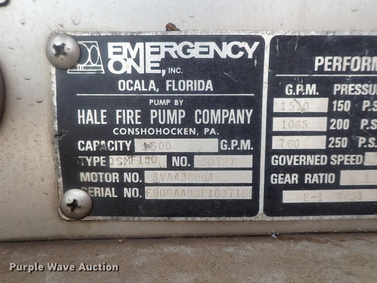 image for item DG2172 1985 Federal Motors  pumper fire truck