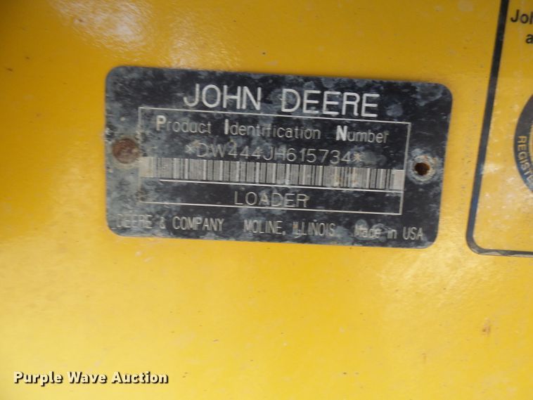 image for item DG5674 2007 John Deere 444J High Lift  wheel loader