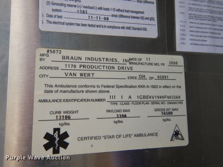 image for item DG6485 2009 Chevrolet C4500  ambulance