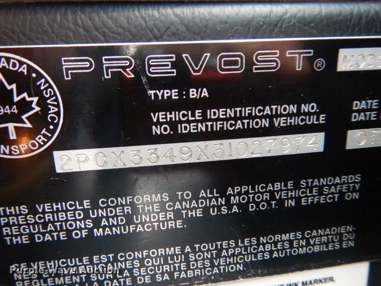 image for item DG6788 2003 Prevost LeMirage XL II  coach bus