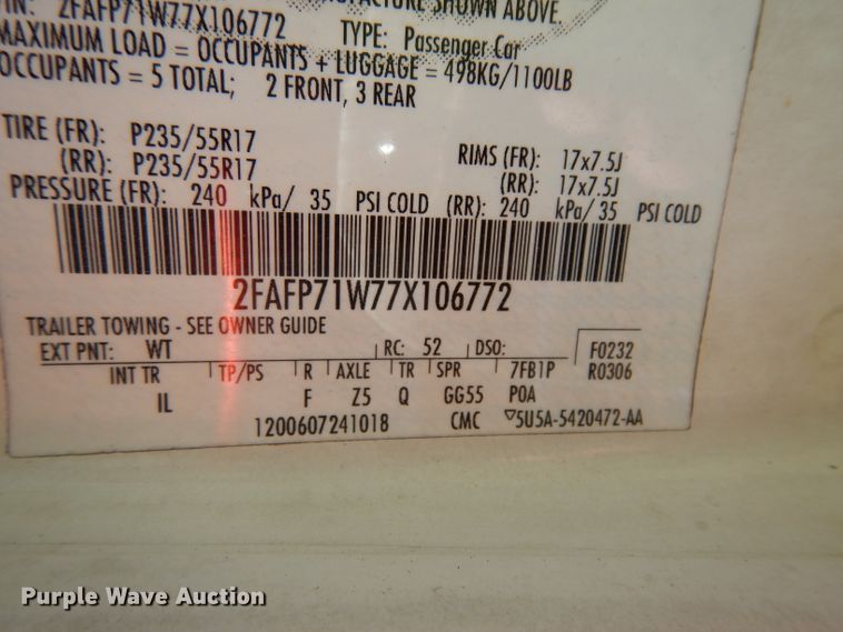 image for item DH2439 2007 Ford Crown Victoria Police Interceptor