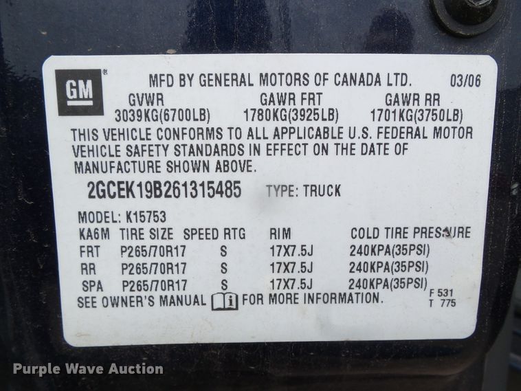 image for item DH4935 2006 Chevrolet Silverado 1500  Ext. Cab pickup truck